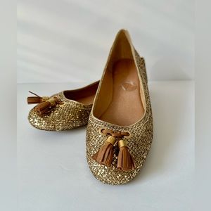 Sperry Sparkly Gold Flats Size 8.5